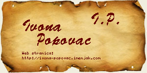 Ivona Popovac vizit kartica